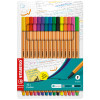 Micropunta/Felpa, Point 88, Punta Fina  0.4 mm, Estuche x 15 Unds. 10 Colores Básicos + 5 Colores Neón, Surtidos
